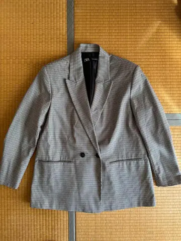 ZARA 더블 브레스트 테일러드 자켓 그레이 계열
