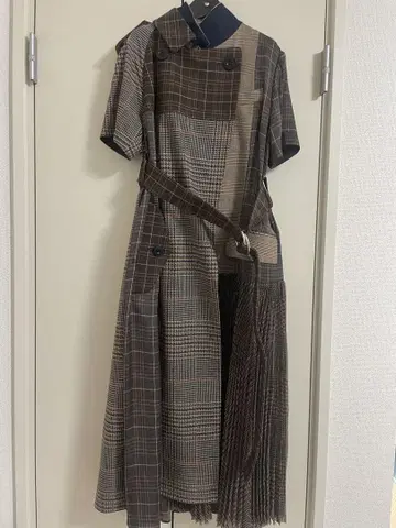 미사용 새상품 sacai 드레스 원피스 체크 21ss 크루즈