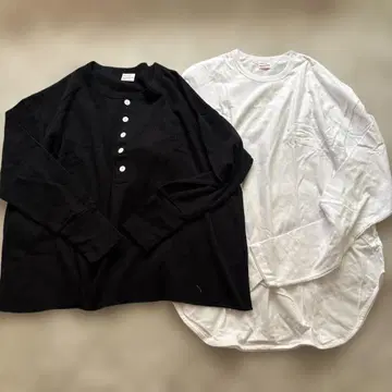 Hanes BIOTOP 콜라보 롱 T셔츠 & 티셔츠 세트