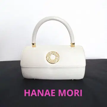 새상품급 HANAE MORI 하나에모리 라운드 핸드백 화이트