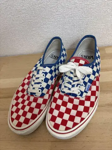 VANS 체커 패턴 스니커즈 빨간색 파랑 오센틱