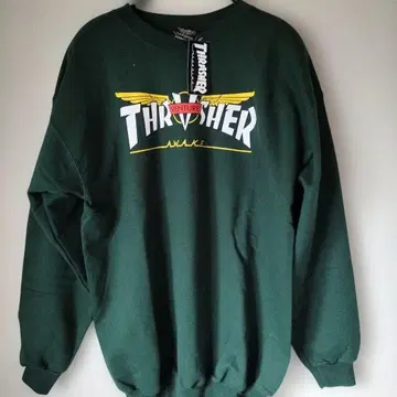 트레셔 THRASHER 다크 그린 맨투맨 택 포함 새상품