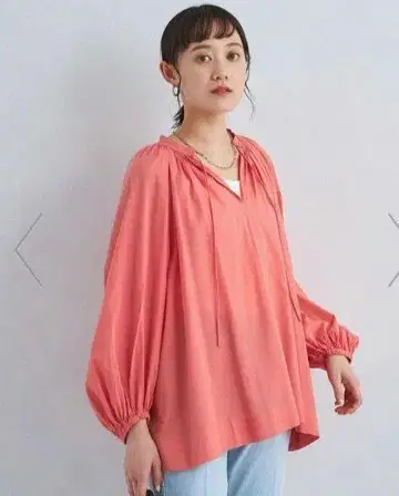 유나이티드 애로우즈 그린 라벨 볼륨 슬리브 튜닉 블라우스