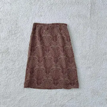 플레어 스커트 페이즐리 무늬 일본제 올 패턴 프린트 무릎 기장 캐주얼