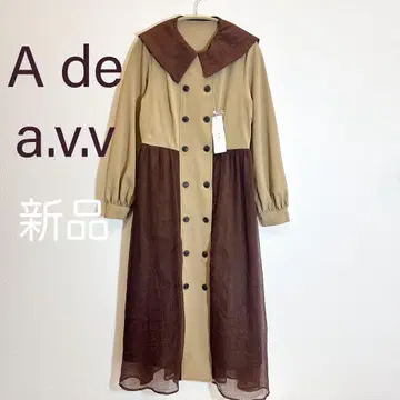 미사용 새상품 [ A de a.v.v ] 쉬폰 도킹 카라 부착 원피스