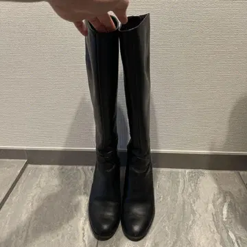 오데뜨 앤 오딜 블랙 가죽 롱 부츠