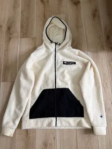 Champion 플리스 자켓 아이보리/블랙