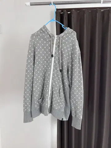 Hurley 그레이 별 패턴 집업 후드티 L 사이즈