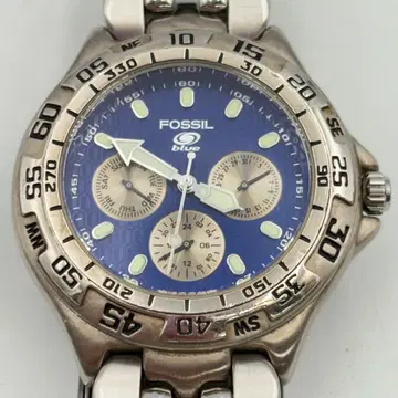 파슬 블루 쿼츠 남성용 워치 실버 0818-S6714h