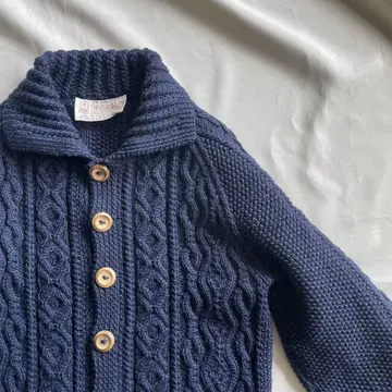 INVERALLAN 가디건 스코틀랜드제 브라운 택