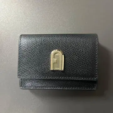 FURLA 3단 폴더형 지갑 블랙 가죽