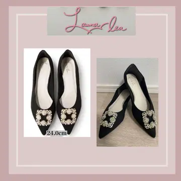 launalea 비쥬 포함 블랙 펌프스 블랙 24.0cm