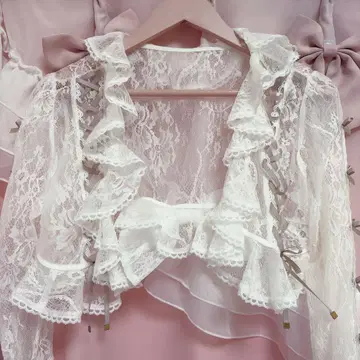 프릴 레이스 볼레로 가디건