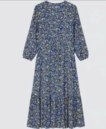 택 포함! UNIQLO 프린트 V넥 플레어 원피스 (7부 소매)