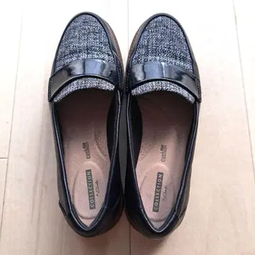 Clarks (클락스) 트위드 로퍼 24cm 블랙 x 그레이