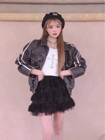 다리치 라인 가죽 오버 자켓