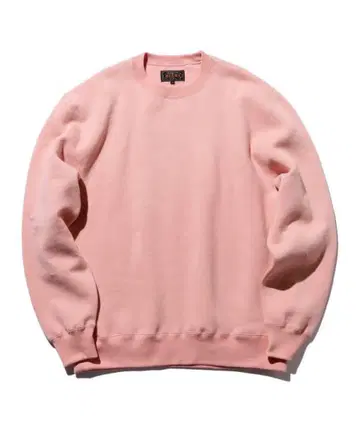 BEAMS PLUS 스웻 크루 레이즈드 백 핑크