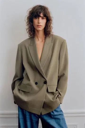 ZARA 어깨 패드 자켓 카키 XS 자라 가을 옷 jacket