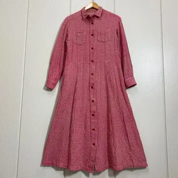 핑크하우스 NATURE TRAIL 체크 A라인 셔츠 원피스