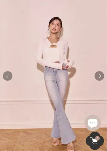 랜디 복숭아힙 플레어 데님 S 사이즈 랜디 라이트 블루