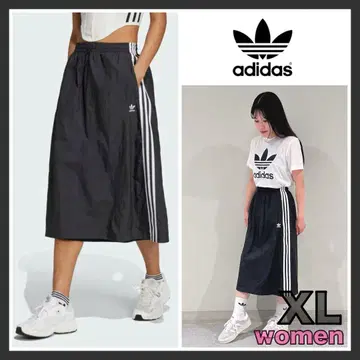 아디다스 오리지널 쓰리 스트라이프 롱 스커트 블랙 XL 사이즈