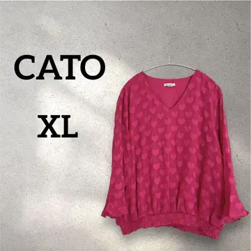 CATO [ XL ] 하트 무늬 긴팔 블라우스 핑크