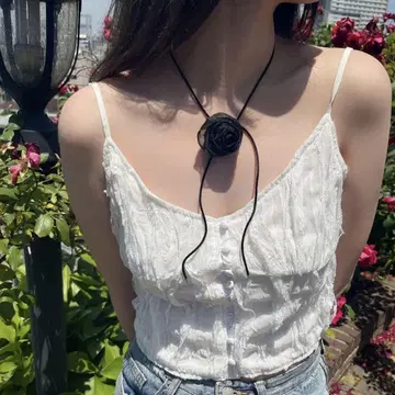 장미 로즈 모티브 초커 목걸이
