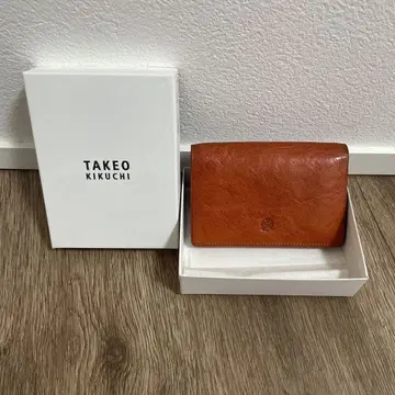 TAKEO KIKUCHI 명함지갑 오렌지 미사용 레어한 구형 로고