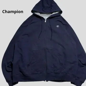 챔피온 네이비 풀 집업 후드티 USA 구제 의류 XL