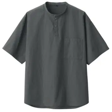 새상품 무인양품 냉감 헨리넥 면 혼방 셔츠 L