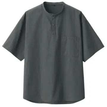 12/28까지 인하 새상품 무인양품 냉감 헨리넥 면 혼방 T셔츠 L