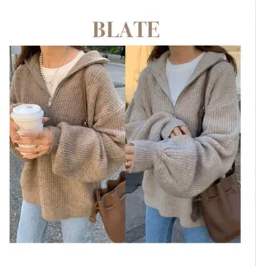 [ BLATE ] 포근하고 촉촉한 볼륨 슬리브 니트