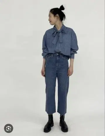 Framework 후쿠다 마코토 콜라보 랑가리 보타이 블라우스