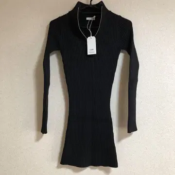 GYDA 하프 ZIP 리브 니트 원피스 블랙 z422p