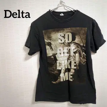 해외 구제 의류 Delta 블랙 검정 T셔츠 프린트 반팔