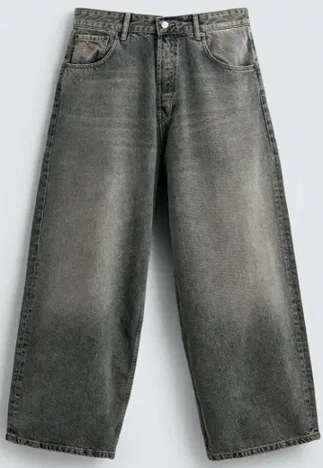 ZARA 엑스트라 배기 핏 청바지 블루그린 EU40 JP31