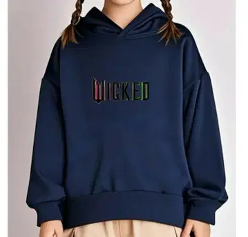 새상품 S 사이즈 Wicked 후드티 네이비 블루 영화 뮤지컬 두 마녀