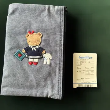 familiar 곰 자수 그레이 파우치