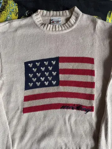 00s Disney 성조기 니트