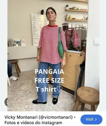 pangaia 레드 보더 T셔츠 Vicky Montanari