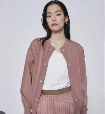 [미사용 새상품] 스태닝 루어 하이 트위스트 니트 블루종 더스티 핑크 M