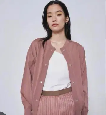 [미사용 새상품] 스태닝 루어 하이 트위스트 니트 블루종 더스티 핑크 M