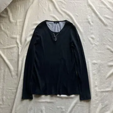 구제 의류 긴팔 티셔츠 블랙 리브 / 00s 그런지