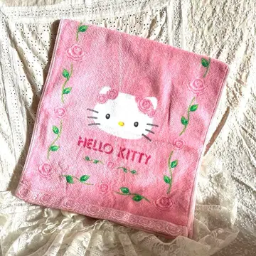 레트로 레어 카멜리아 애로우즈 헬로키티 타월 핑크
