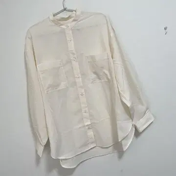 로페피크닉 기장 선택 가능한 밴드 카라 무지 시어 셔츠