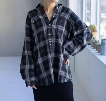 LEPSIM 체크 셔츠 블랙