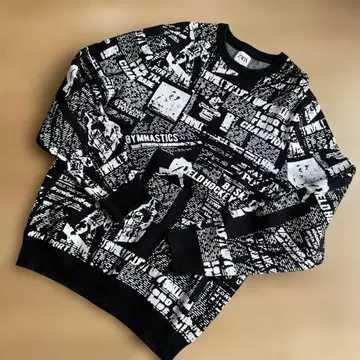 ZARA 영문 패턴 긴팔 코튼 니트 까슬거리지 않음