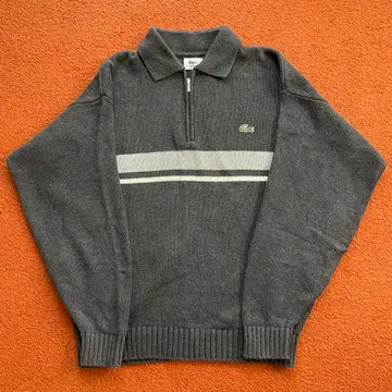 90s00s LACOSTE 라코스테 일본제 하프 지퍼 니트 그레이 M
