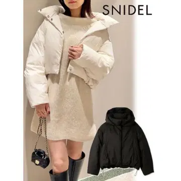 [ 미사용 ] SNIDEL 2way 숏 다운 아이보리