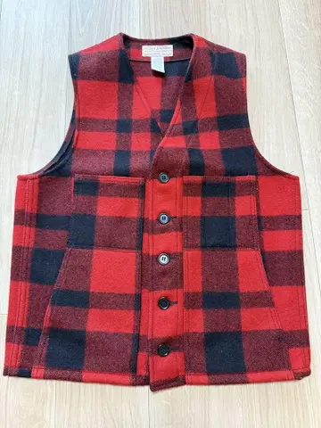 FILSON 매키노 울 베스트 필슨 버팔로 체크 빨간색 레드